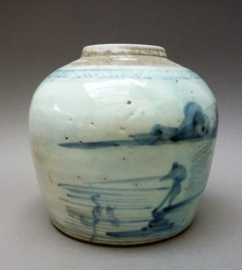 Chinese blauw wit porseleinen gemberpot 19e eeuw