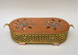 Copper and brass Mid Century food warmer