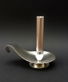 Dutch silver plated Modernist chamber candlestick