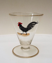 Art Deco liqueur glasses Black Rooster