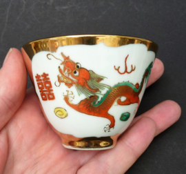Vintage Chinees Jingdezhen porseleinen phoenix dragon theekom
