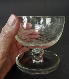 A pair of antique crystal dessert coupe glasses 