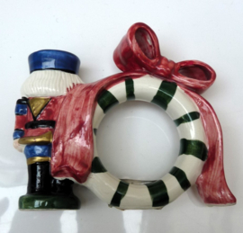 Fitz and Floyd Kerst Nutcracker servetringen keramiek