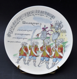 George Dreyfus faience musical plate Malbrough 19th century