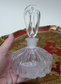 Art Deco style pressed glass perfume bottle