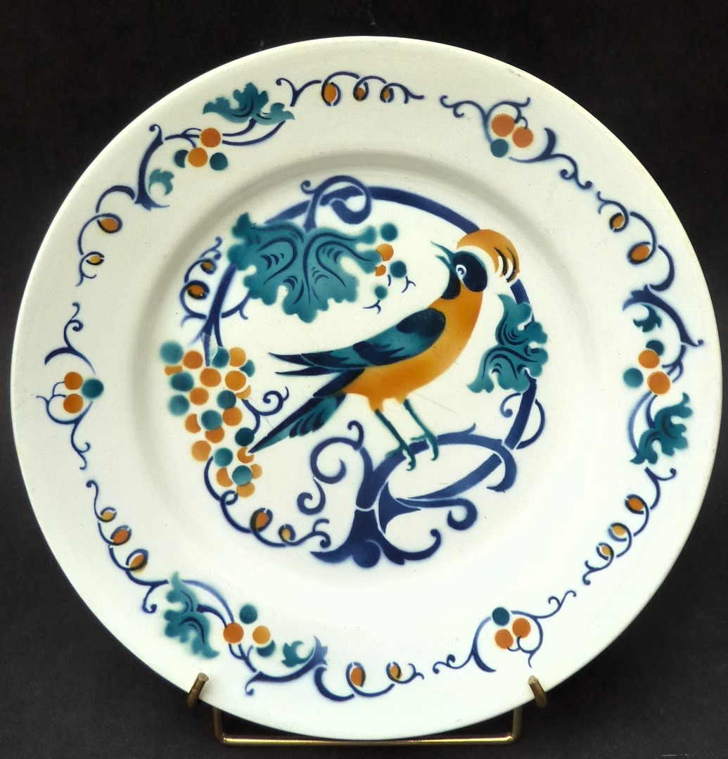 K & G Luneville faience dinner plates Pinsonnet