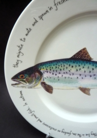 Richard Bramble porcelain fish plate Sea Trout
