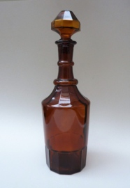 Brown pressed glass Art Deco style bottle decanter