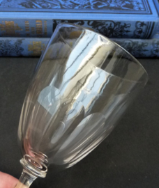 Wine glasses with facet cut bowl 19th century