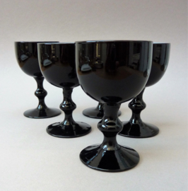 Carlo Moretti Mid Century black port sherry glass set