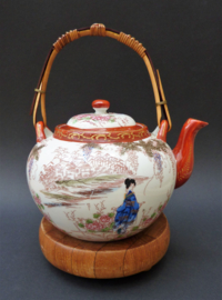 Rokuzo Seto Geisha ware porseleinen theepot