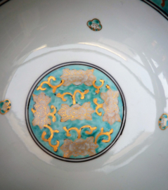 Japanese Gold Imari turquoise porcelain bowl