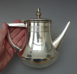 Art Deco silver plated teapot with creamer set