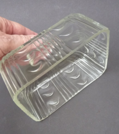 Hermanova Hut Mid Century pressed glass covered cheese dish