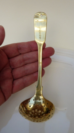 Antique English brass sugar sifter spoon