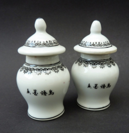 Een paar Chinese Jingdezhen PROC porseleinen miniatuur gemberpotten