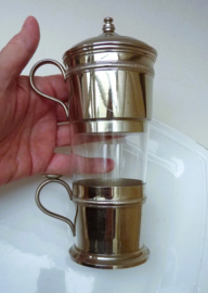 Art Deco white metal drip coffee maker