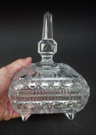 Mid Century led crystal square lidded candy box