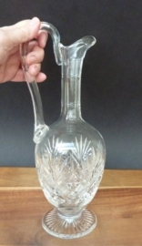 Saint Louis cut crystal footed wine decanter with handle