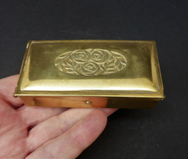 Art Deco brass 3 compartments stamp box