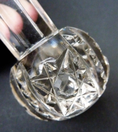 Antieke geslepen kristallen master messenlegger voor vleesmes