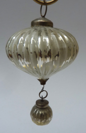 Brocante kerstornament sleets zilver