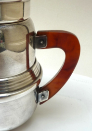 Art Deco silver plated drip coffee maker for one