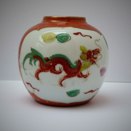 Chinese porcelain PROC ginger jar with dragon and phoenix