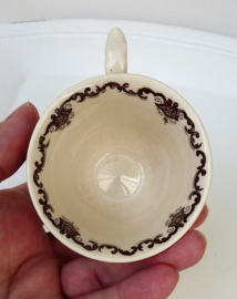 Mason's Fruit Basket plain Brown demitasse cups with saucers
