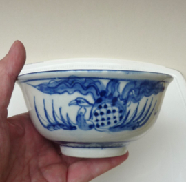 Vietnamese blue and white porcelain bowl Phoenix and Dragon