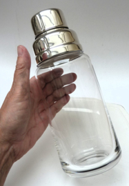 Maestri Italy glass and silver plated coctail shaker 1950s