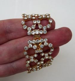 Goudkleurige armband met diamant strass steentjes