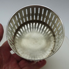 Art Deco verzilverde opengewerkte flessenbak