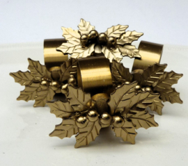 Goudkleurige Hulst servetringen met magneet