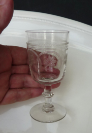 Baccarat guilloche engraved wine glasses early 20th century