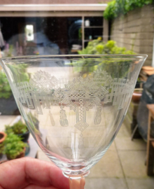 A pair of Empire style crystal wine glasses