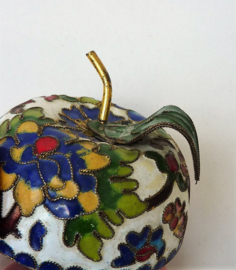 Chinees cloisonne Appel dekseldoosje