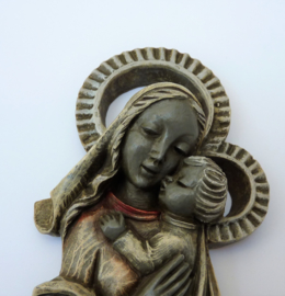Mid Century Wall plaquette Madonna with child
