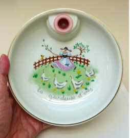 Frans porseleinen kinder warmhoudbordje Singer Limoges