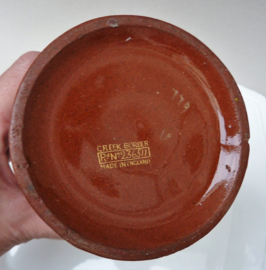 Creek Border Pottery antique Redware milk jug
