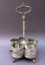 Silver plated holder for cruet set 19th century
