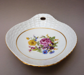 Pirkenhammer Dresden style porcelain woven bread basket