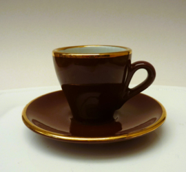 ACF Italy espresso cup with saucer brown and gold