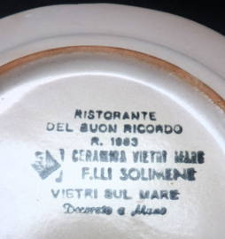 Solimene Vietri piatto Buon Ricordo Alia Castrovillari 1983