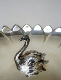 Reed and Barton silver plated water lily swan dish
