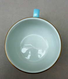 Mitterteich demitasse espresso kop en schotel baby blue met goud