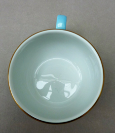 Mitterteich baby blue and gold espresso cup with saucer