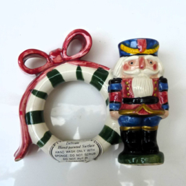 Fitz and Floyd Kerst Nutcracker servetringen keramiek