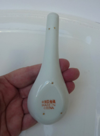 Chinese porcelain turquoise Wan Shou Wu Jiang spoon