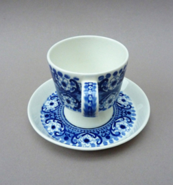 Arabia Ali  Blue footed demitasse cup with saucer